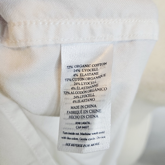 Faherty Stretch Oxford Cropped Button Down Shirt size Large - Picture 13 of 13